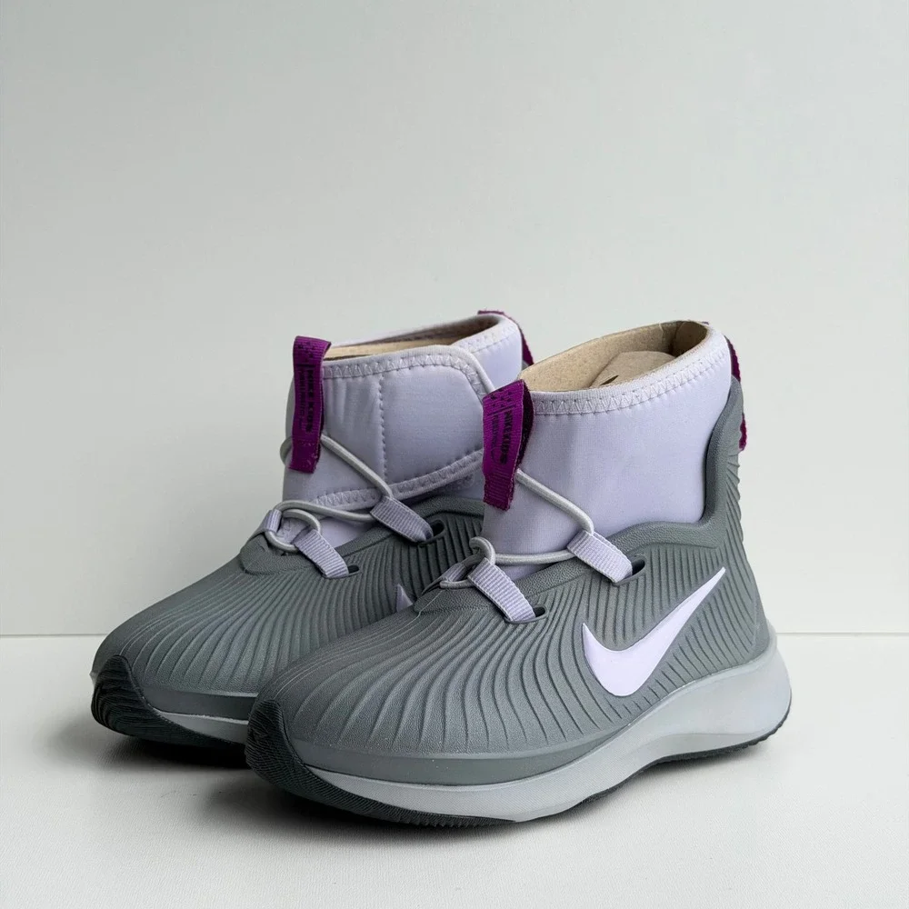 Nike Binzie Boots Toddler 9C Grey Purple Waterproof Rain Shoes Outdoor